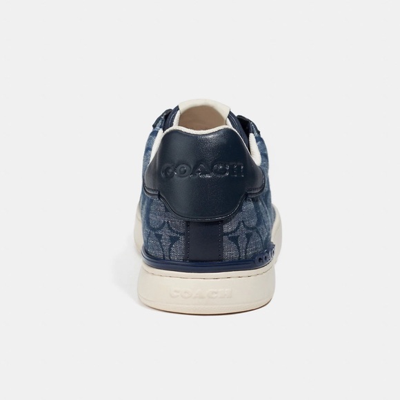 Coach Clip Low Top Sneaker in Signature Chambray Midnight Navy - Picture 4 of 5